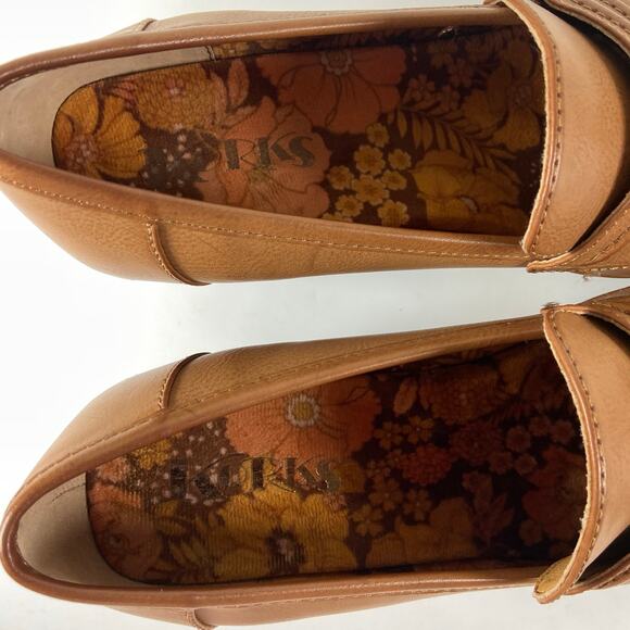 Korks Brown Faux Leather Heel Loafer Shoes Size 8.5 - Picture 7 of 10